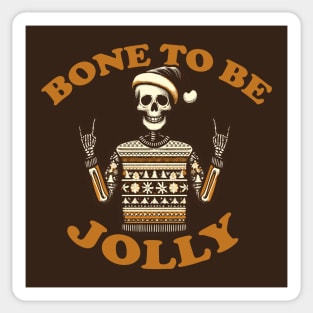 Funny Bone To Be Jolly Skeleton Christmas Sweater Sticker